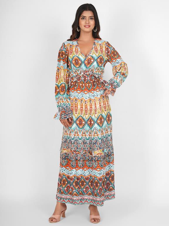 BEACHWEAR DRESS MAXI LS